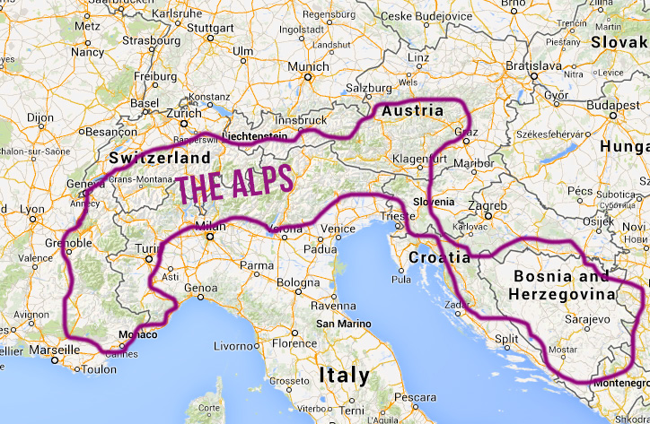 The alps map