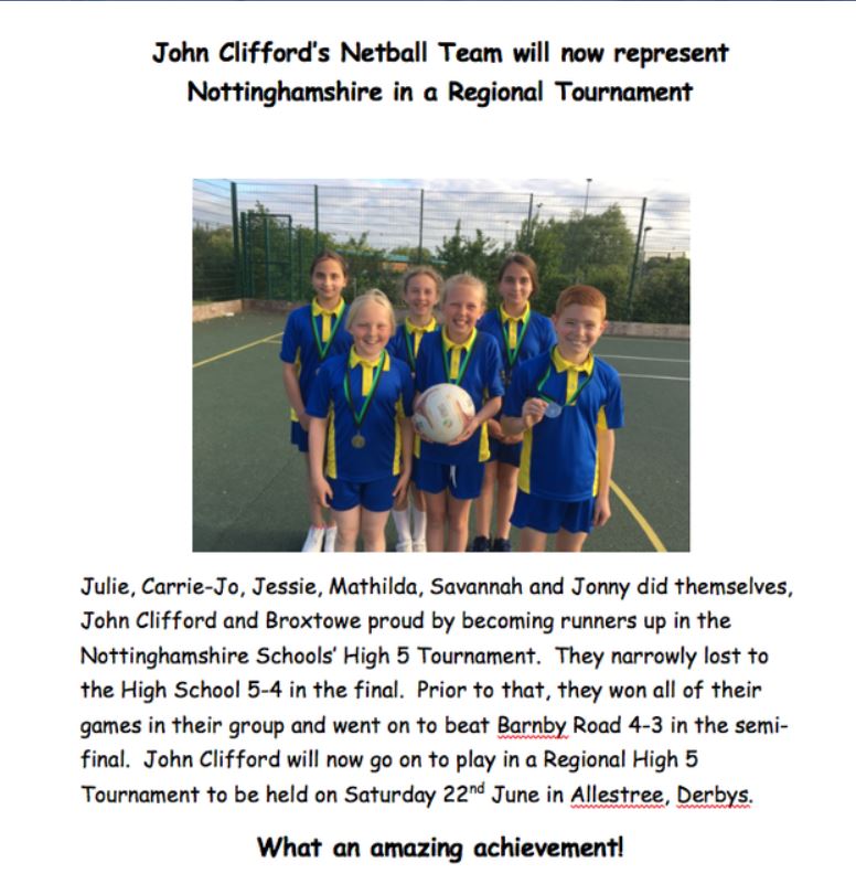 County Netball Tournament 16th May 2019